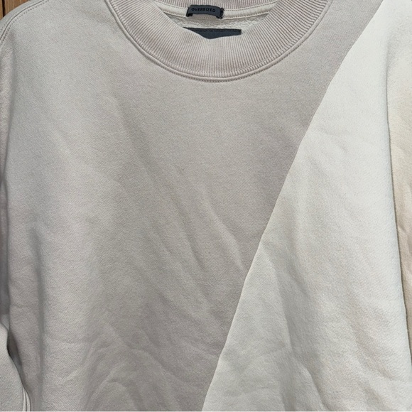 Abercrombie soft a&f crewneck oversized sweatshirt pullover beige two tone block - Picture 7 of 8
